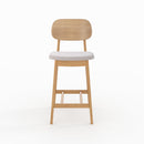 Chaise pour îlot central Charlize 66 cm en bois clair et tissu beige (lot de 2)