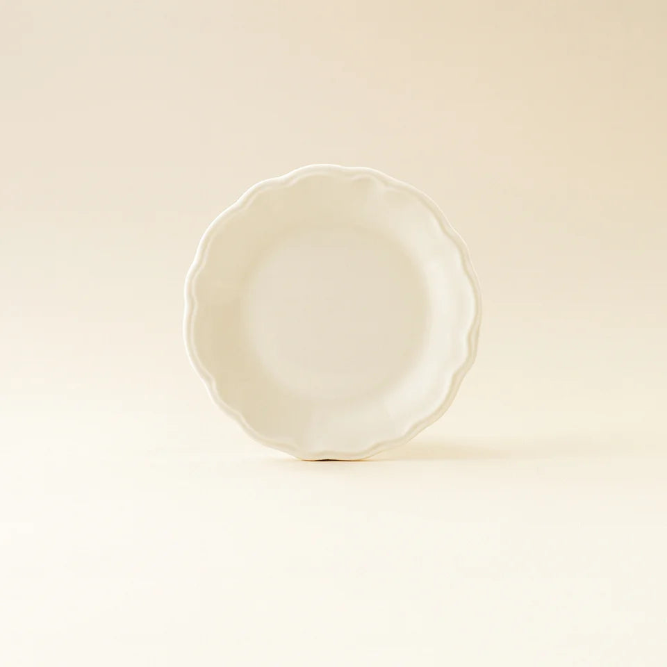 Juego de 6 platos de postre - Charlotte - 20 cm - gres - blanco