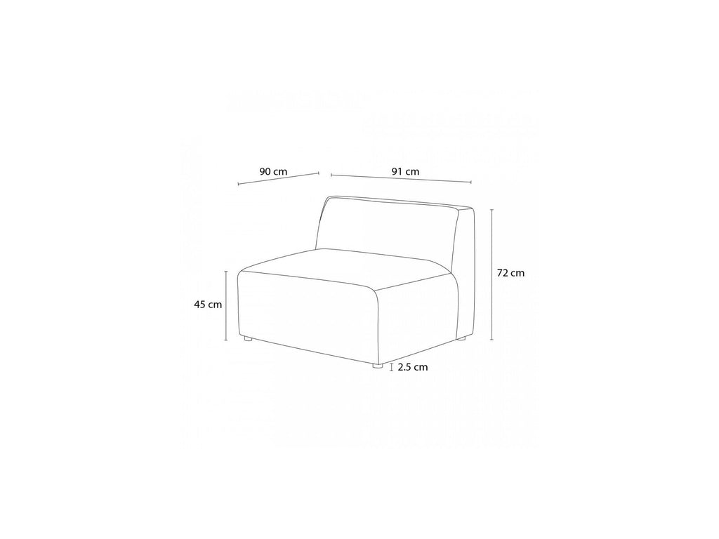 One-Seater Armchair for Modular Sofa - Megeve - Textured Fabric