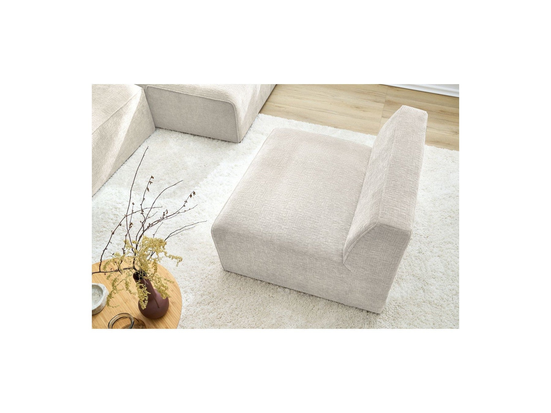 One-Seater Armchair for Modular Sofa - Megeve - Textured Fabric