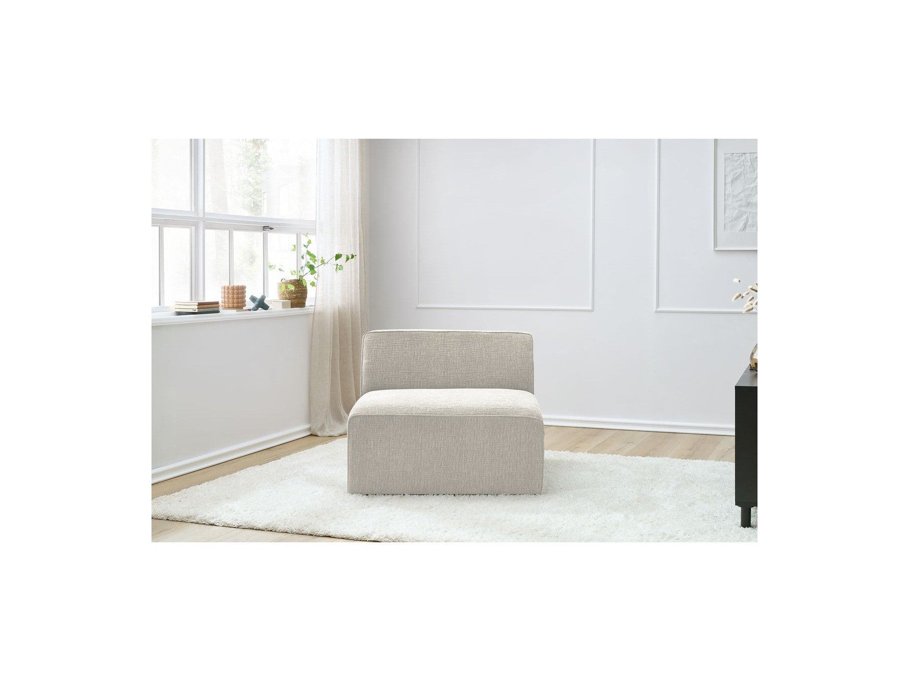One-Seater Armchair for Modular Sofa - Megeve - Textured Fabric