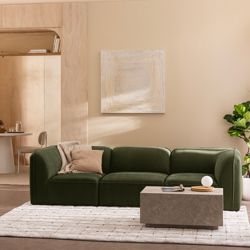 Noor - Armless Chair for Modular Sofa - Fabric - Green