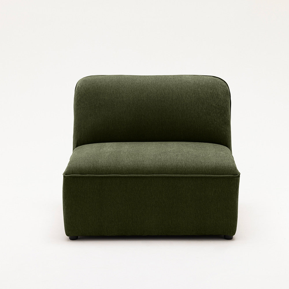 Noor - Armless Chair for Modular Sofa - Fabric - Green