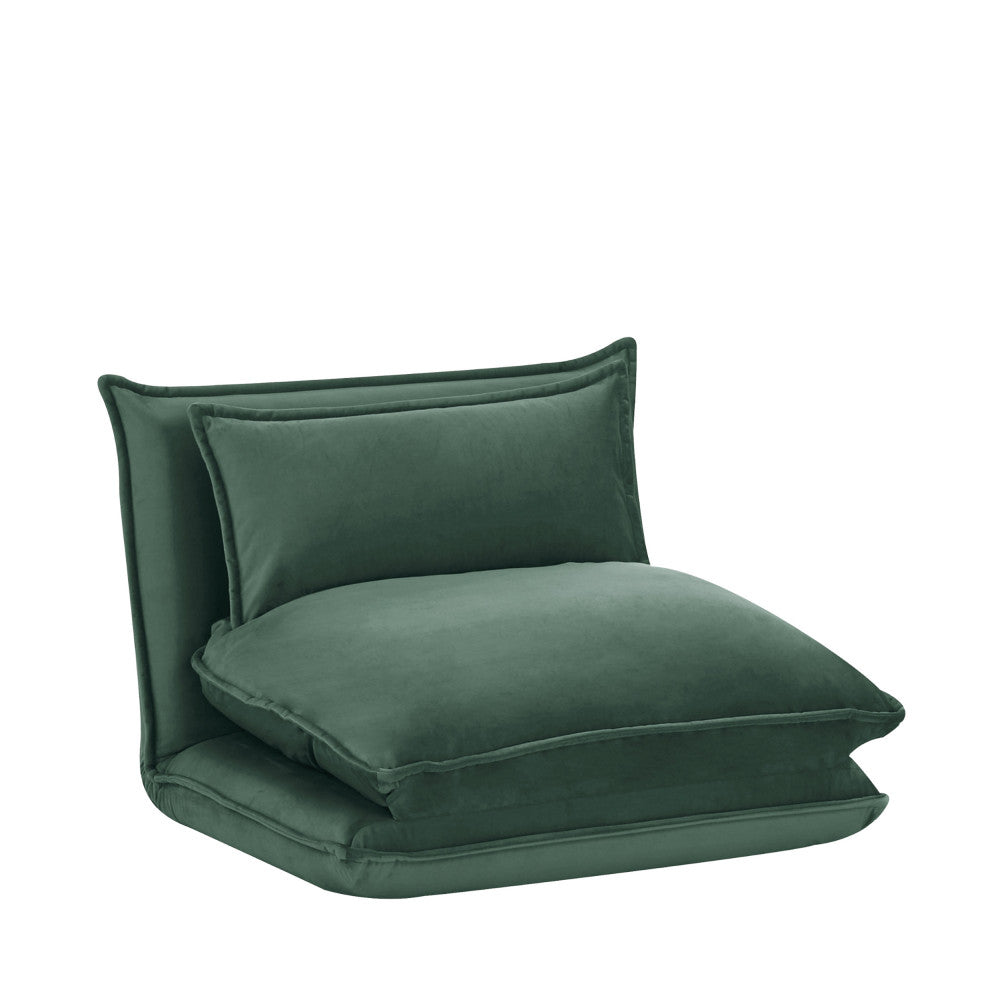Nala - Sillón convertible de 1 plaza - Terciopelo - Verde bosque