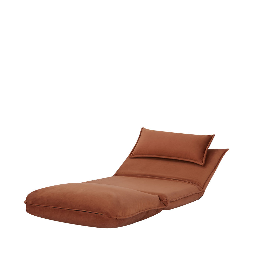 Nala - 1-Seater Sofa Bed - Velvet - Rust