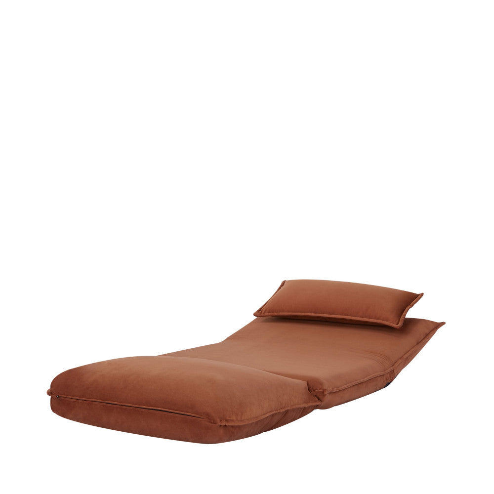 Nala - 1-Seater Sofa Bed - Velvet - Rust
