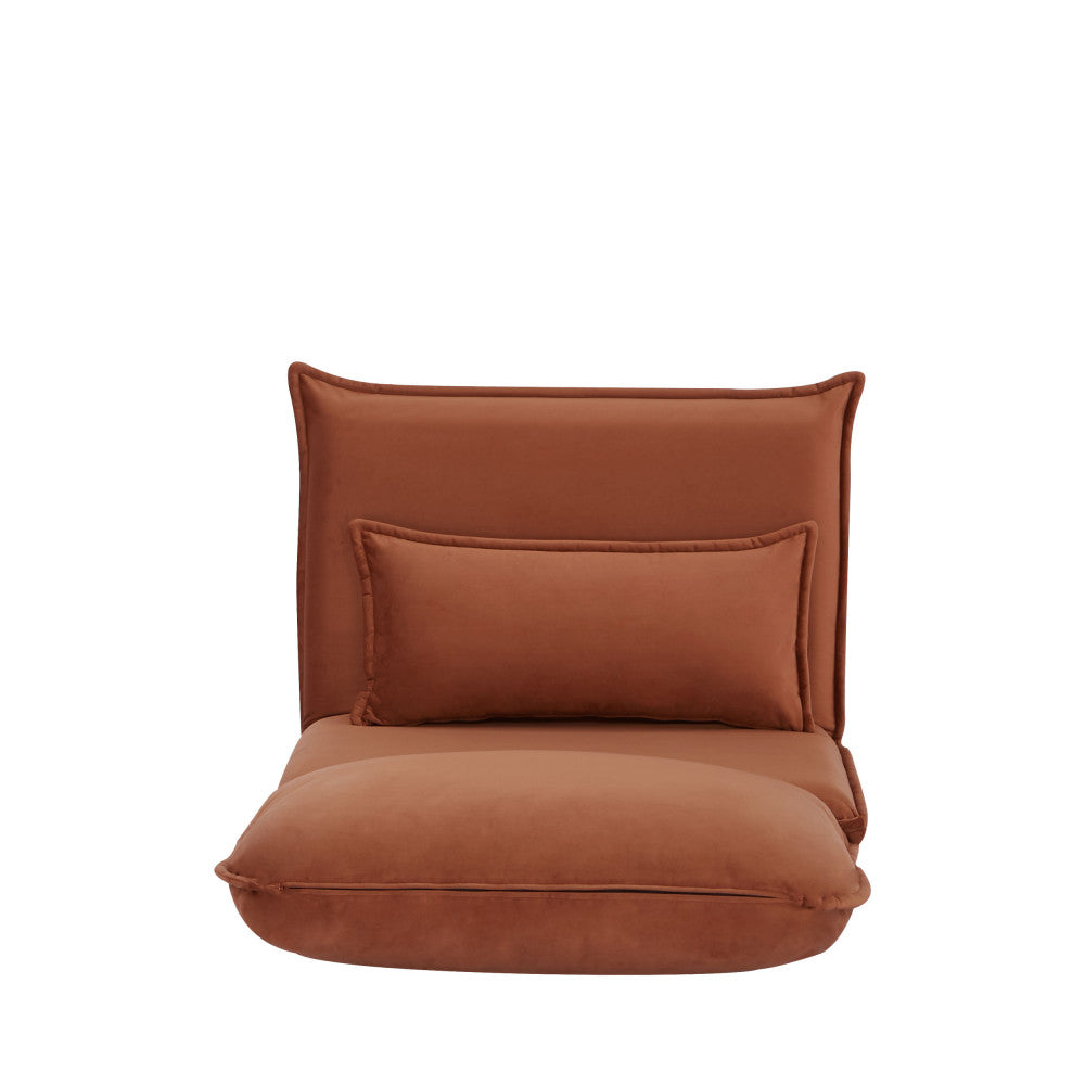 Nala - 1-Seater Sofa Bed - Velvet - Rust