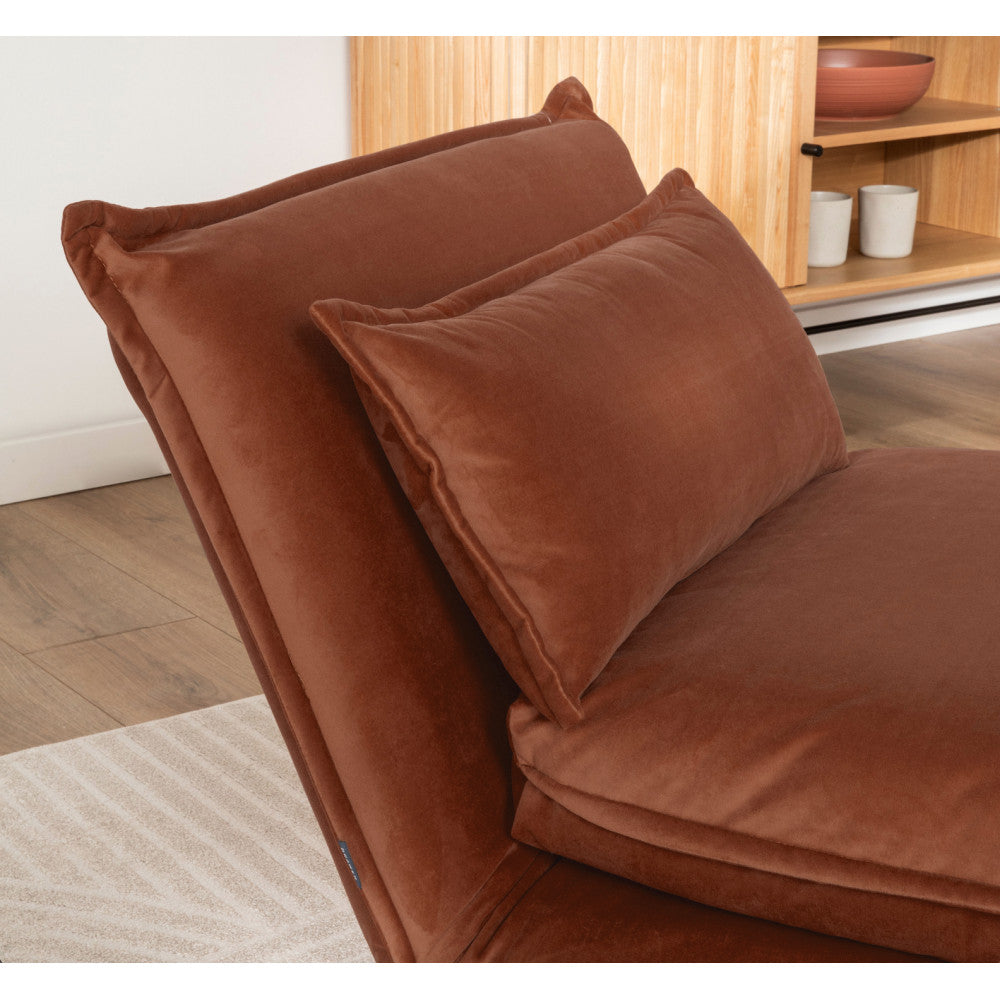 Nala - 1-Seater Sofa Bed - Velvet - Rust
