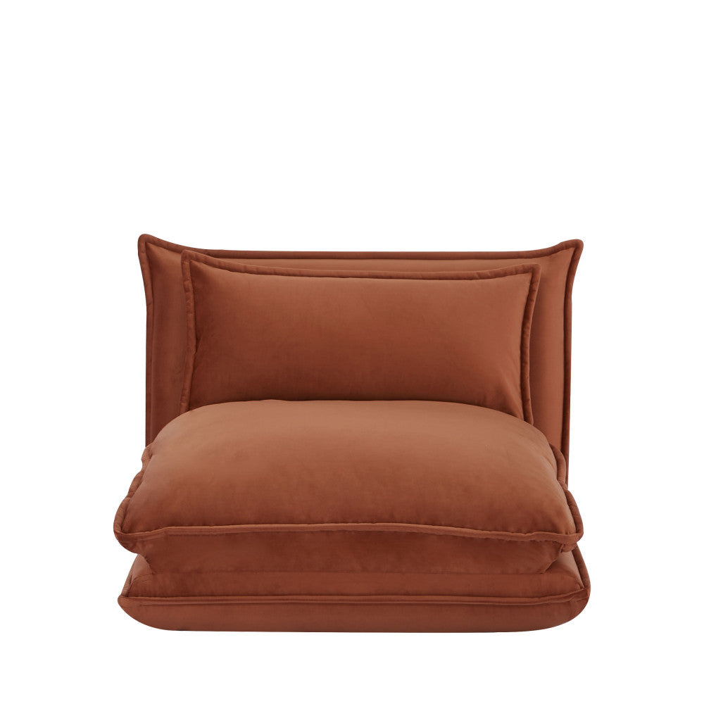 Nala - 1-Seater Sofa Bed - Velvet - Rust