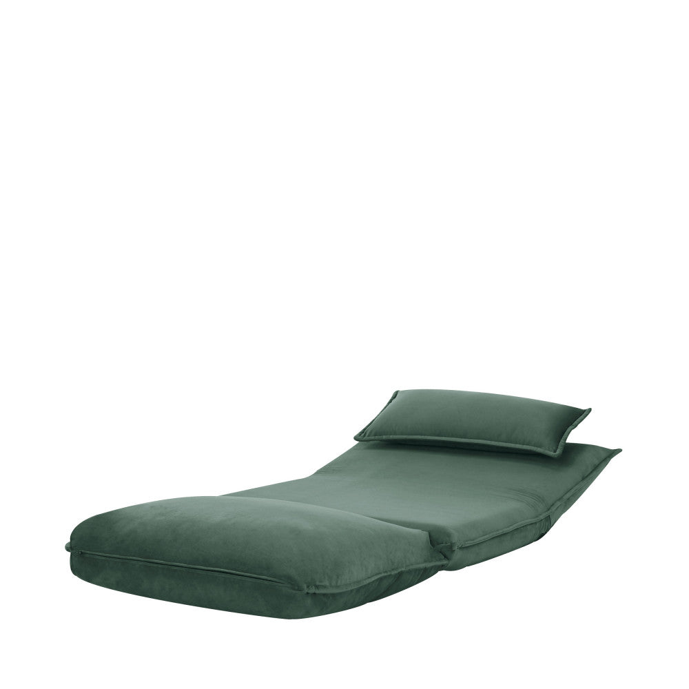 Nala - Sillón convertible de 1 plaza - Terciopelo - Verde bosque