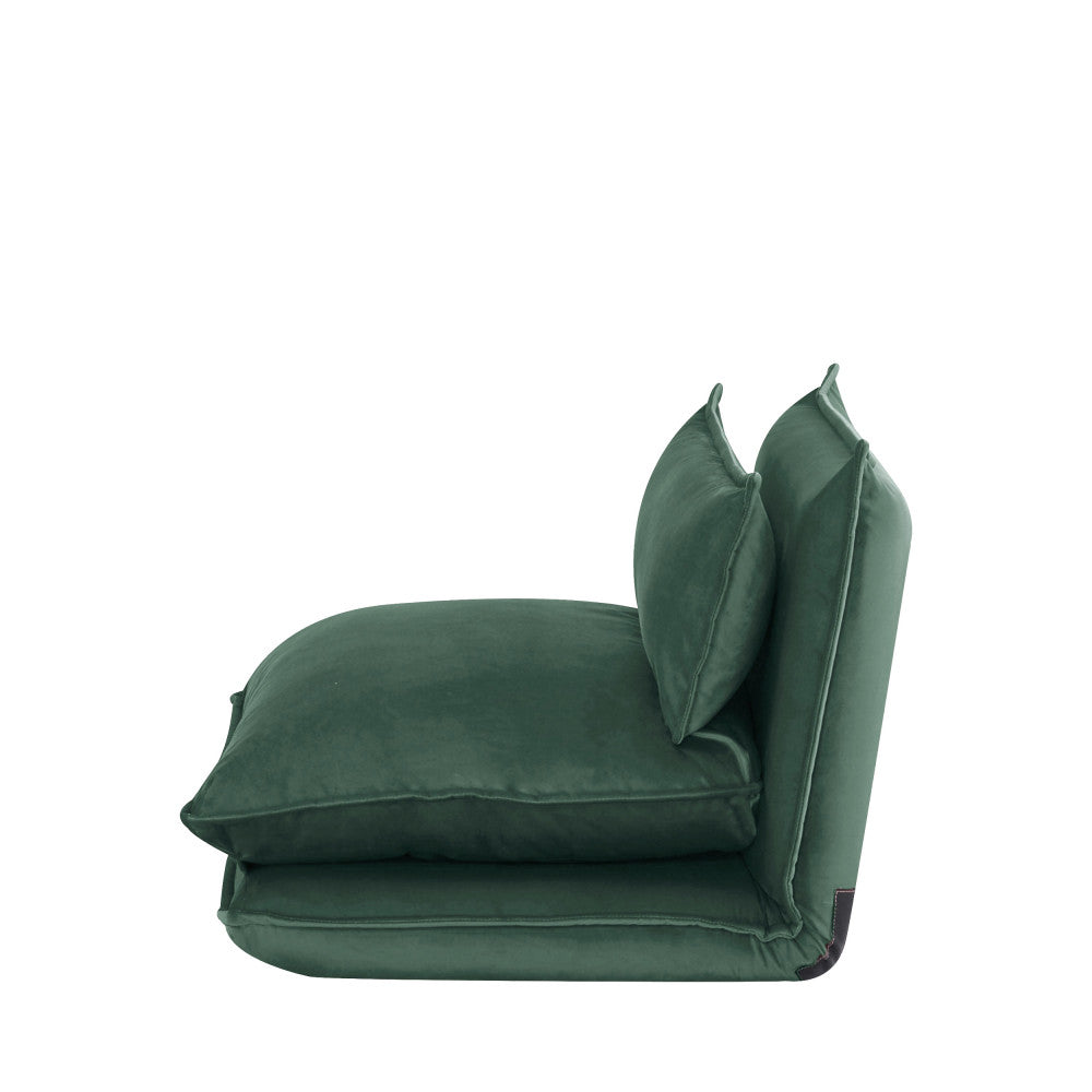 Nala - Sillón convertible de 1 plaza - Terciopelo - Verde bosque