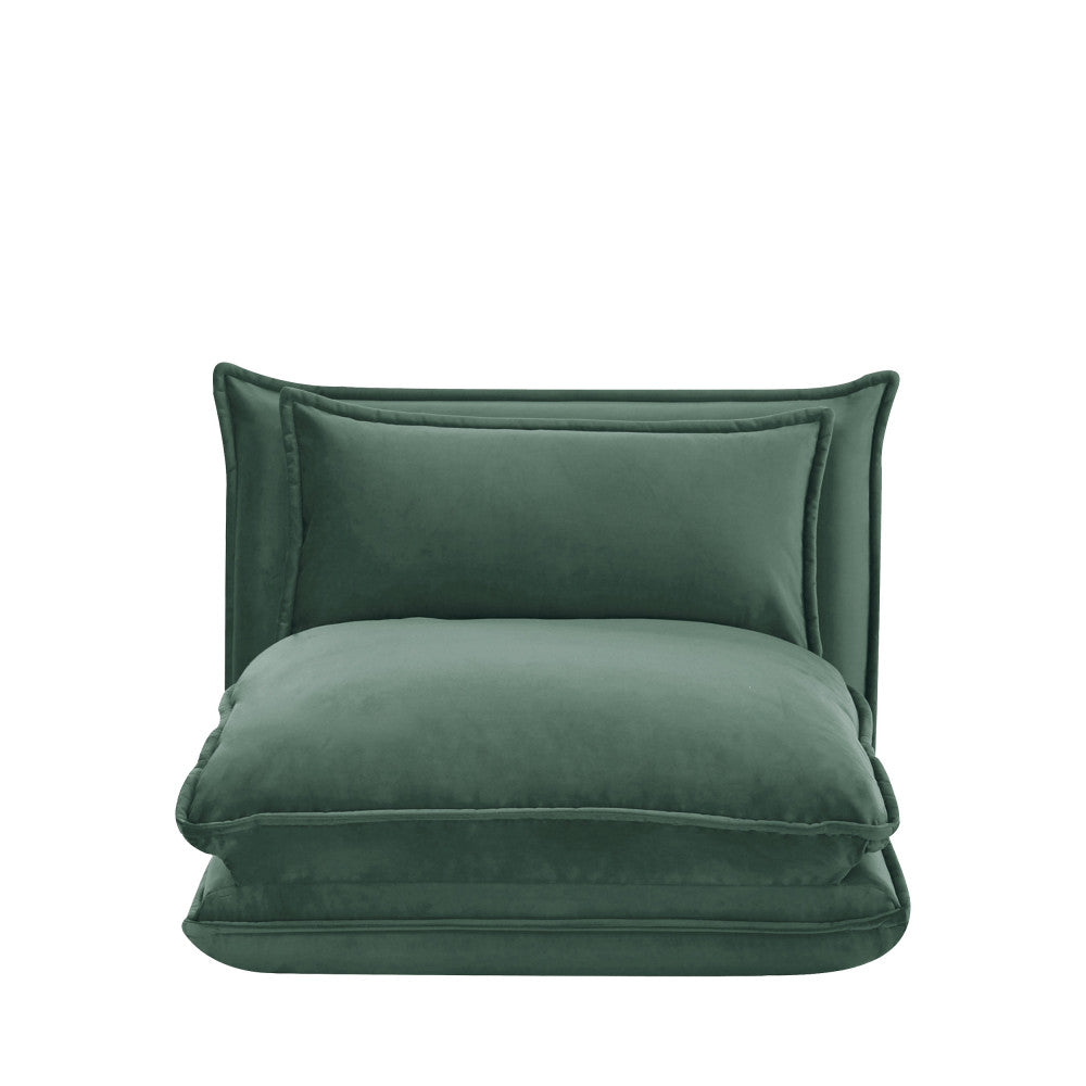 Nala - Sillón convertible de 1 plaza - Terciopelo - Verde bosque