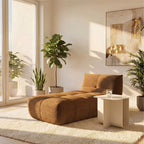Alba - Butaca lounge comprimida de 1 plaza - Tela - Bronce