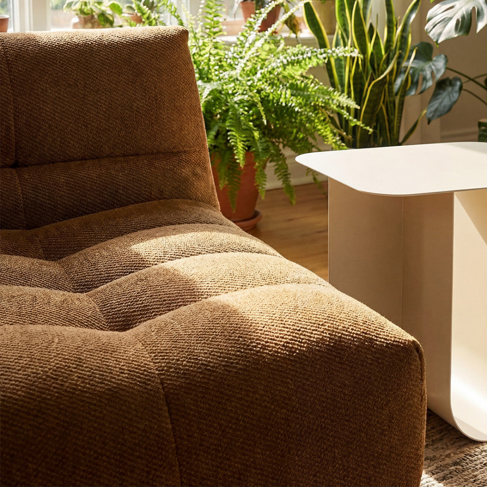 Alba - Butaca lounge comprimida de 1 plaza - Tela - Bronce