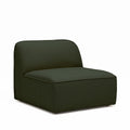Noor - Armless Chair for Modular Sofa - Bouclé Fabric - Khaki Green