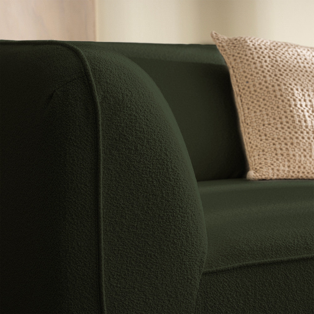 Noor - Armless Chair for Modular Sofa - Bouclé Fabric - Khaki Green