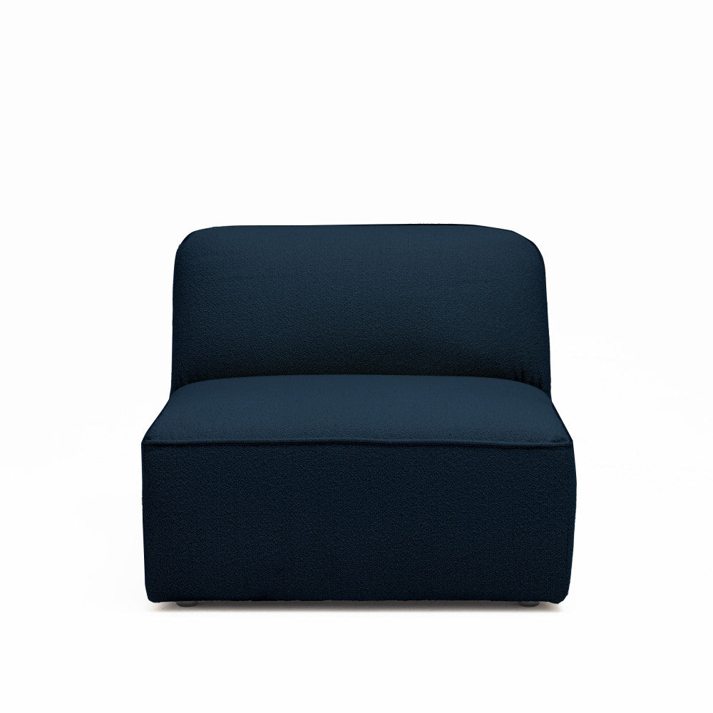 Noor - Módulo sin brazos para sofá modular - Tejido bouclé - Azul marino