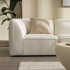 Noor - Armless Chair for Modular Sofa - Bouclé Fabric - Ivory White