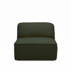 Noor - Armless Chair for Modular Sofa - Bouclé Fabric - Khaki Green