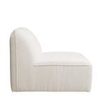 Noor - Armless Chair for Modular Sofa - Bouclé Fabric - Ivory White
