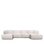 Noor - Módulo Sin Brazos Para Sofá Modular - Tela Bouclé - Crudo