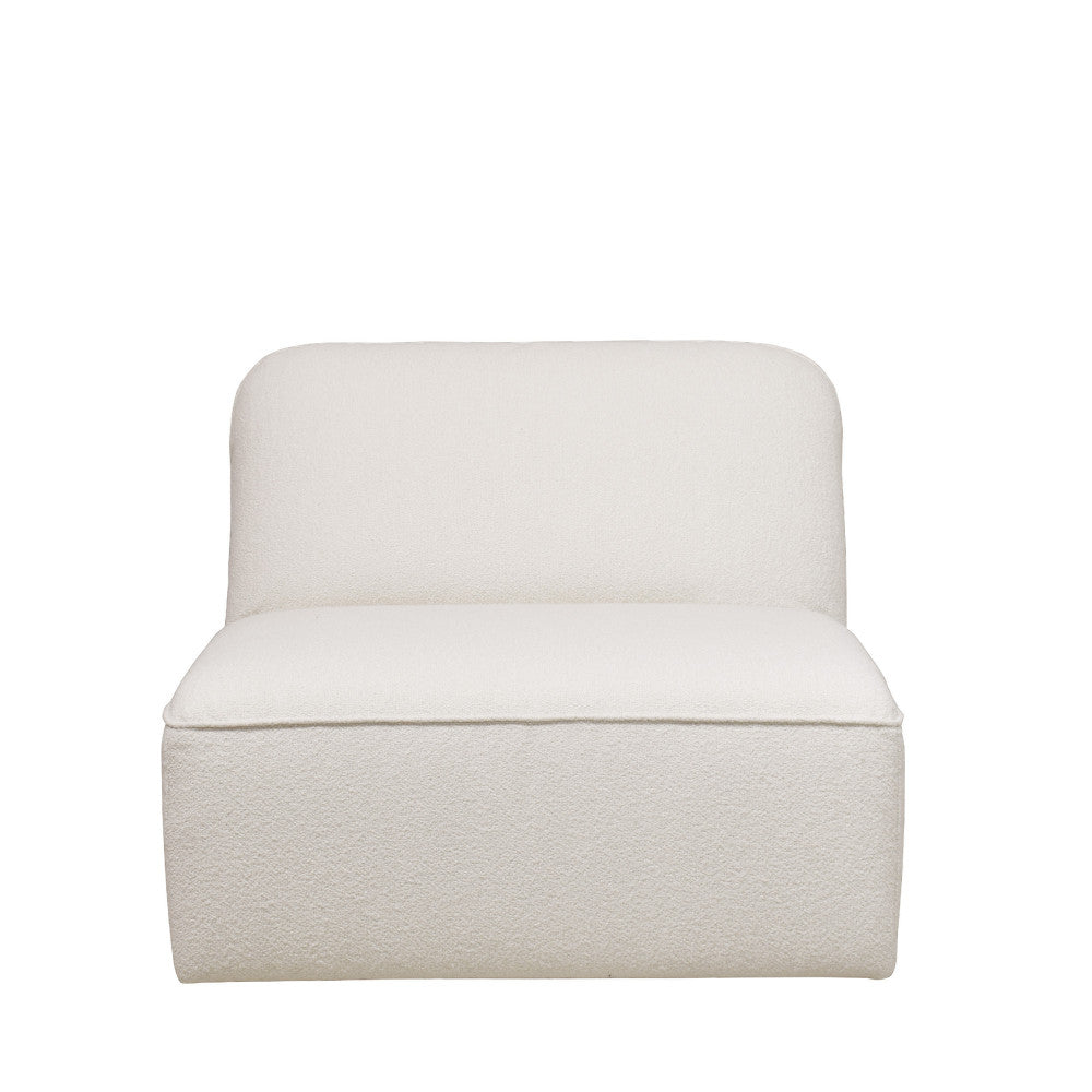 Noor - Armless Chair for Modular Sofa - Bouclé Fabric - Ivory White