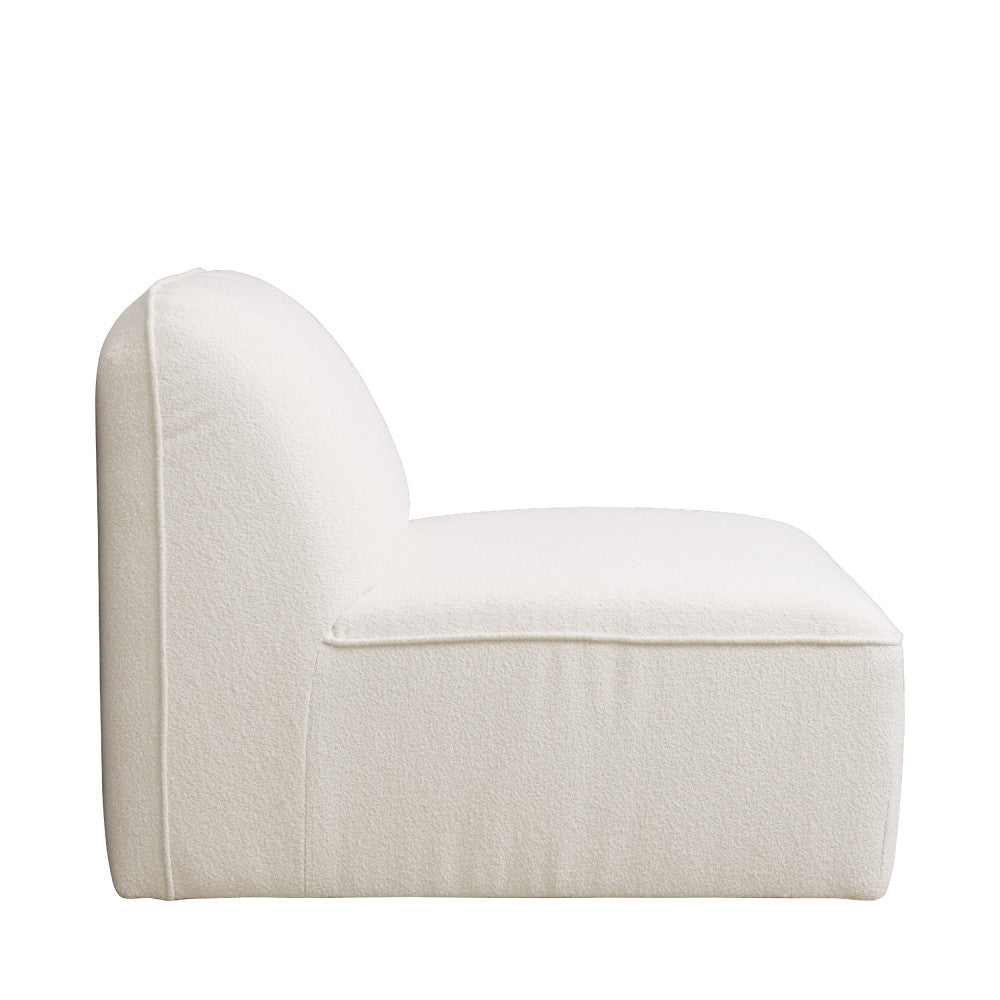 Noor - Módulo Sin Brazos Para Sofá Modular - Tela Bouclé - Crudo