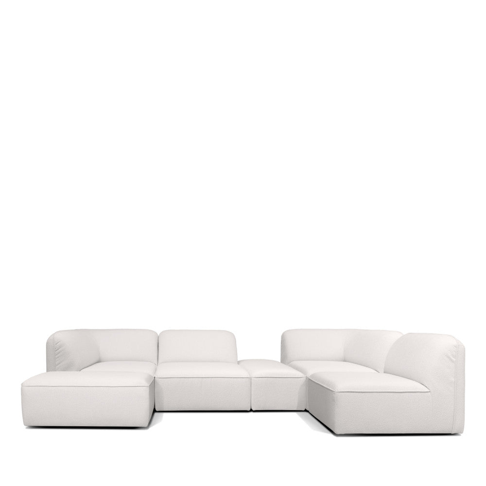 Noor - Módulo Sin Brazos Para Sofá Modular - Tela Bouclé - Crudo