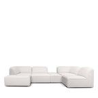 Noor - Módulo Sin Brazos Para Sofá Modular - Tela Bouclé - Crudo