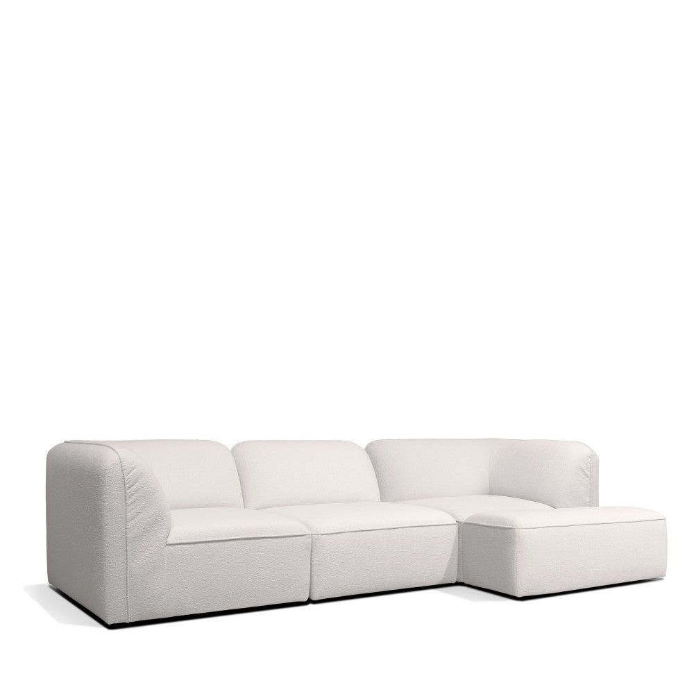Noor - Armless Chair for Modular Sofa - Bouclé Fabric - Ivory White