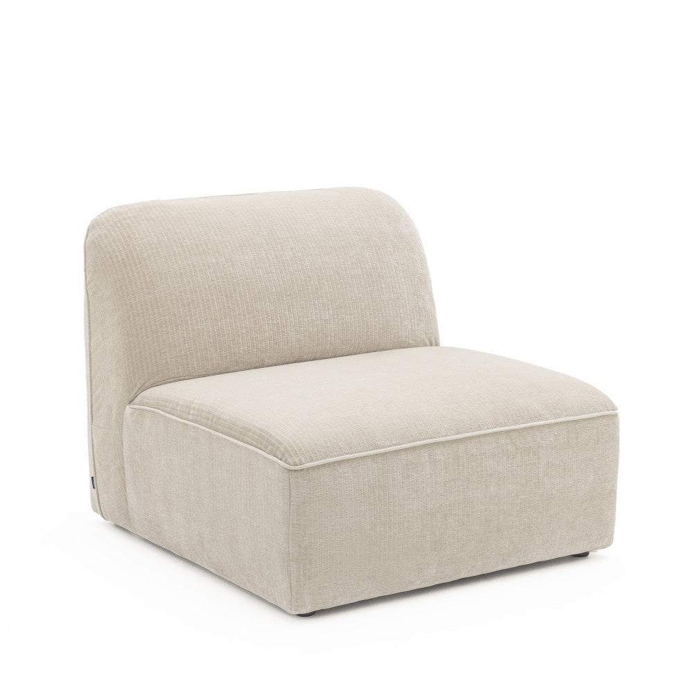 Noor - Armless Chair for Modular Sofa - Corduroy - Ecru