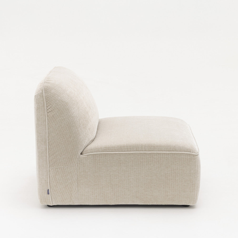 Noor - Armless Chair for Modular Sofa - Corduroy - Ecru