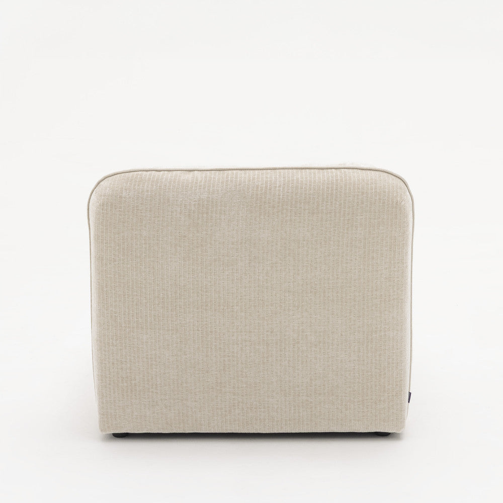 Noor - Armless Chair for Modular Sofa - Corduroy - Ecru