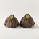 Chaussettes marron en coton à languette cœur doré pour femme 