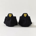 Chaussettes noir en coton à languette cœur doré pour femme 