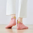 Chaussettes rose en coton à languette cœur doré pour femme 
