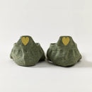 Chaussettes vert en coton à languette cœur doré pour femme 