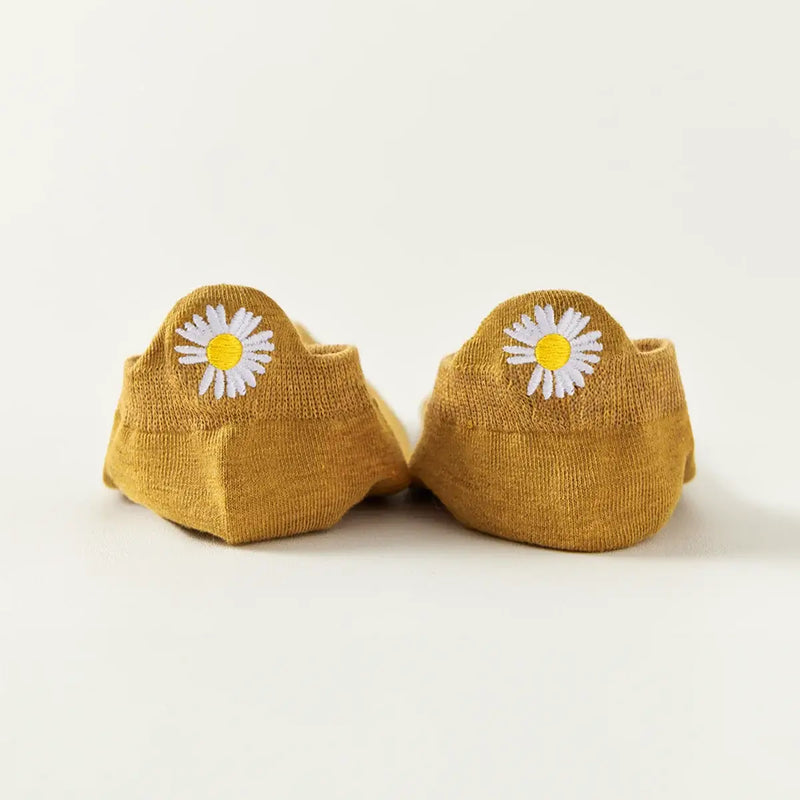 Chaussettes jaunes en coton à languette fleur pour femme | Chaussettes douces et respirantes | Fabriquées à partir de matériaux de haute qualité | Un cadeau parfait pour les femmes de tous âges