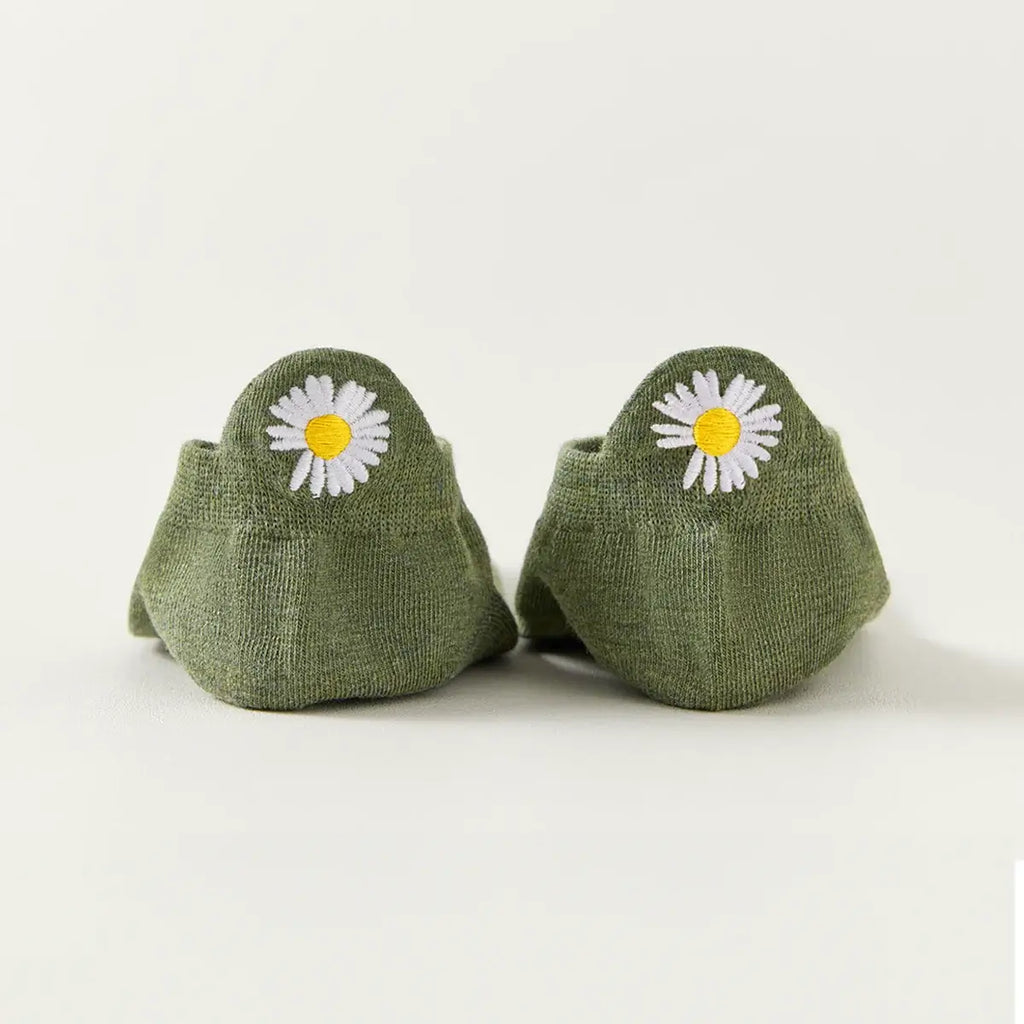 Chaussettes vertes en coton à languette fleur pour femme | Chaussettes douces et respirantes | Fabriquées à partir de matériaux de haute qualité | Un cadeau parfait pour les femmes de tous âges