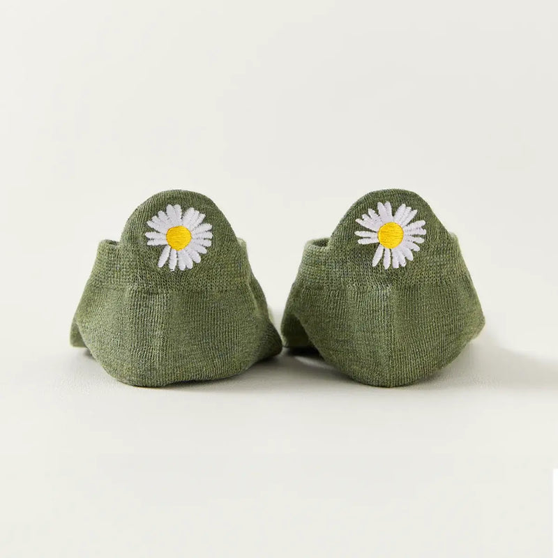 Chaussettes vertes en coton à languette fleur pour femme | Chaussettes douces et respirantes | Fabriquées à partir de matériaux de haute qualité | Un cadeau parfait pour les femmes de tous âges