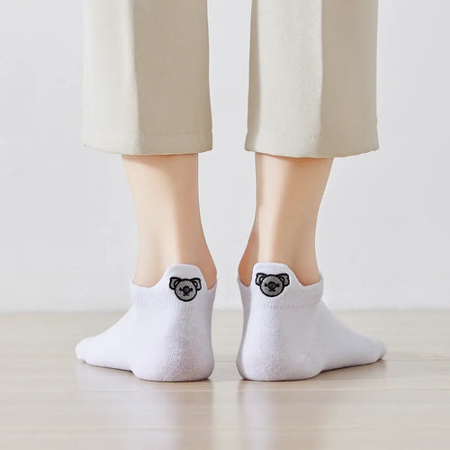 Chaussettes blanches koala en coton à languette jungle pour femme | Chaussettes confortables et élégantes | Idéales pour le quotidien ou les occasions spéciales | Disponibles en plusieurs tailles couleurs