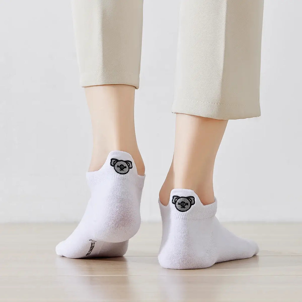 Chaussettes blanches koala en coton à languette jungle pour femme | Chaussettes confortables et élégantes | Idéales pour le quotidien ou les occasions spéciales | Disponibles en plusieurs tailles couleurs