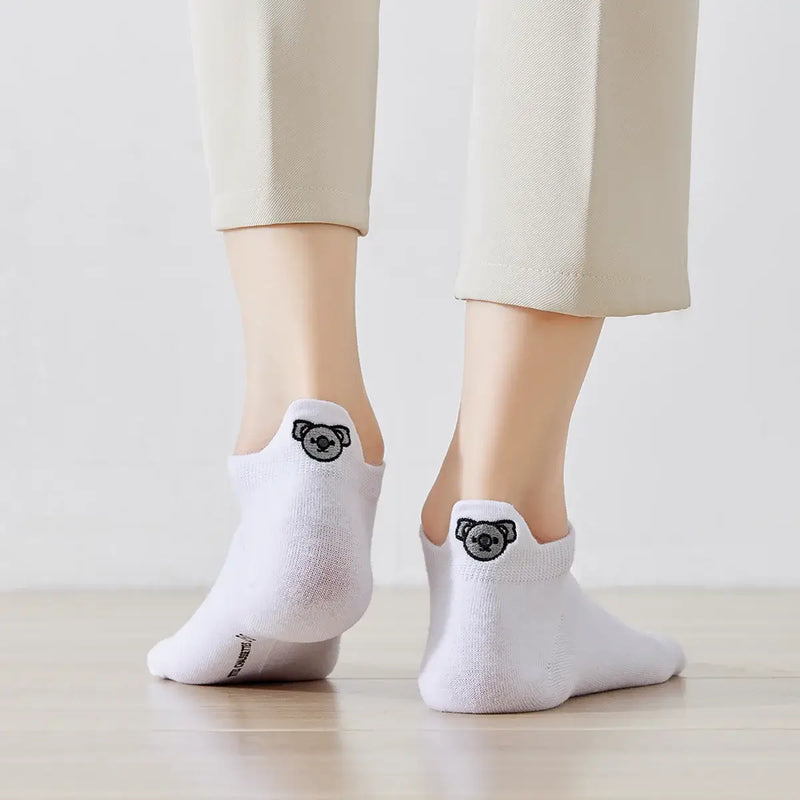Chaussettes blanches koala en coton à languette jungle pour femme | Chaussettes confortables et élégantes | Idéales pour le quotidien ou les occasions spéciales | Disponibles en plusieurs tailles couleurs