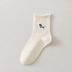 Chaussette femme crème vendue à l’unité avec broderie chien ou chat. Maille douce, bord roulotté et taille unique 35-41. Confort et fantaisie garantis.