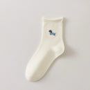 Chaussette femme crème vendue à l’unité avec broderie chien ou chat. Maille douce, bord roulotté et taille unique 35-41. Confort et fantaisie garantis.