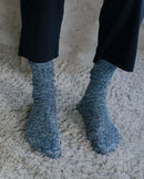 chaussette homme chinée bleu Angarde porté