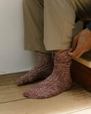 chaussette homme chinée bordeaux Angarde porté
