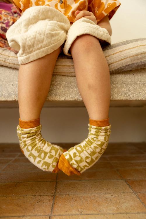 Chaussettes Doce - Damier Olive - Bébé/Enfant