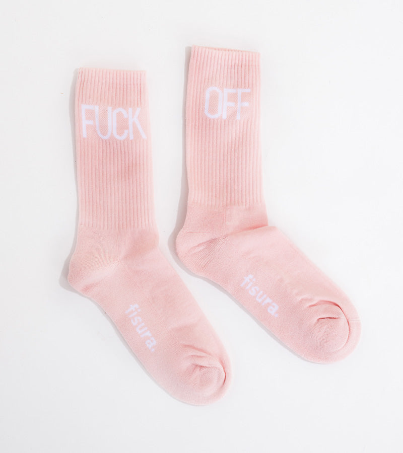 Pink fuck off socks 