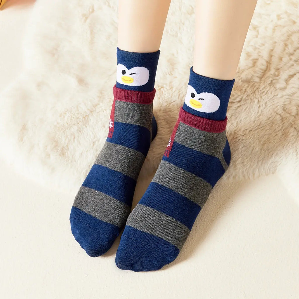 Lot De 5 Chaussettes Hautes Animaux Écharpe